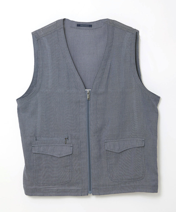 パナマ織り ジップ ベスト