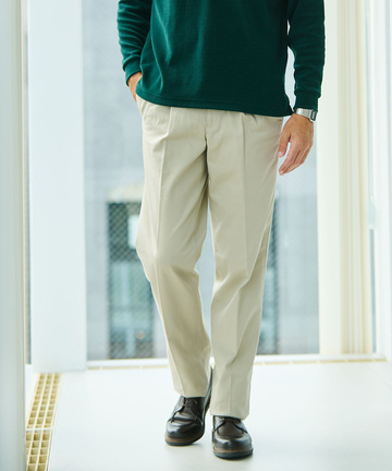 【ベストセラー】ストレッチ 2タック チノパンツ【シワになりにくい】