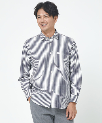 タック入り ストライプ柄 シャツ