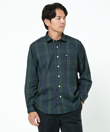 チェック柄 レギュラーカラー シャツ