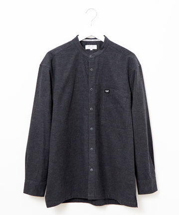 バンドカラー ネル シャツ