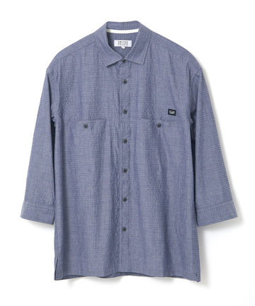 シアサッカー 七分袖 シャツ