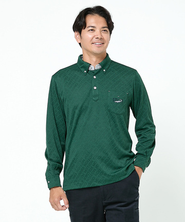 ジャカード ロゴデザイン ポロシャツ