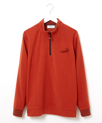 ツイル素材 ハーフジップ トレーナー