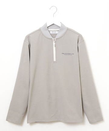 スタンドカラー ハーフジップ プルオーバー