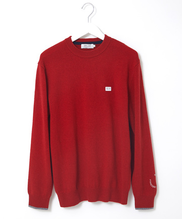 ウール 配色デザイン セーター【手洗いOK】