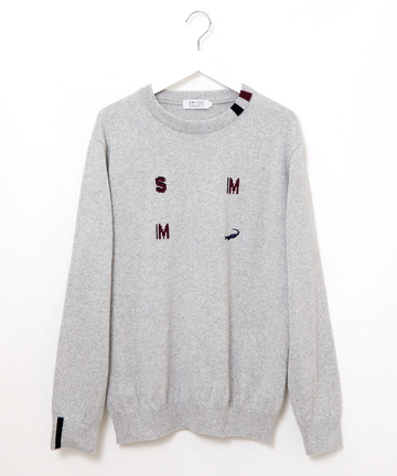 ロゴ クルーネック ニット【日本製】