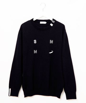 ロゴ クルーネック ニット【日本製】