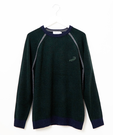 配色 ラグランスリーブ ニット【手洗いOK】