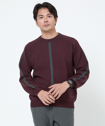 ウールブレンド ジャカード  ニット 【手洗いOK】