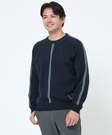 ウールブレンド ジャカード  ニット 【手洗いOK】