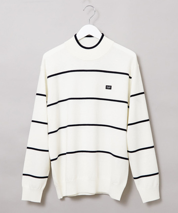 ウールブレンド 細ボーダー柄 ニット【手洗いOK】