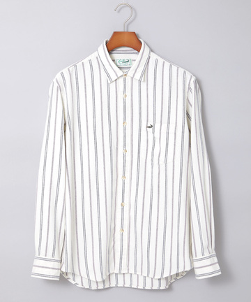 起毛 ストライプ柄 シャツ