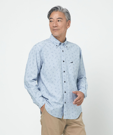 バティック柄 ボタンダウン シャツ