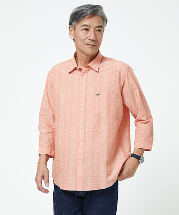 ソアロン 無地 七分袖 シャツ【接触冷感】【JAPAN FABRIC】