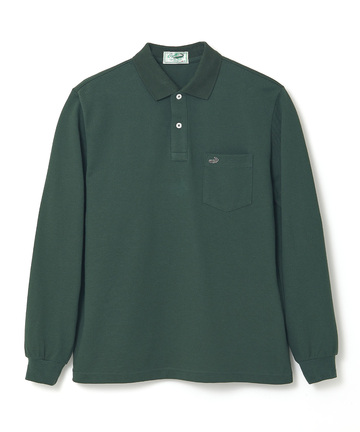 【ベストセラー】鹿の子 ワンポイント 長袖ポロシャツ【日本製】