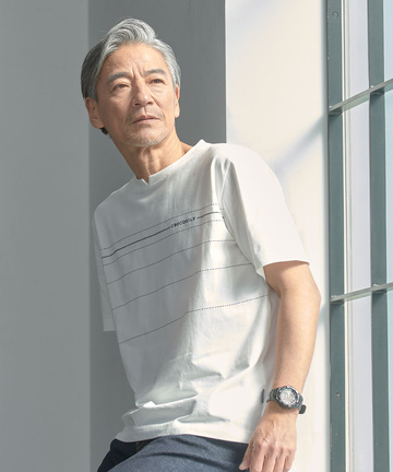 ドットパネルボーダー柄 Tシャツ【吸汗速乾】