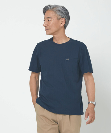スノーコットン シャドーチェック柄 Tシャツ【接触冷感】