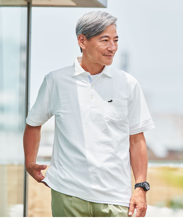 ハイゲージ カットサッカー  ポロシャツ【吸汗速乾】