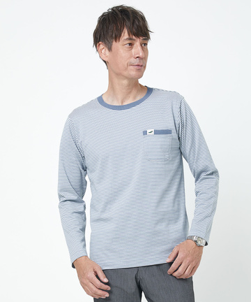 天竺 ボーダー柄 カットソー【ウガンダ オーガニック コットン】