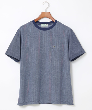 サッカー素材 ストライプ柄 Tシャツ