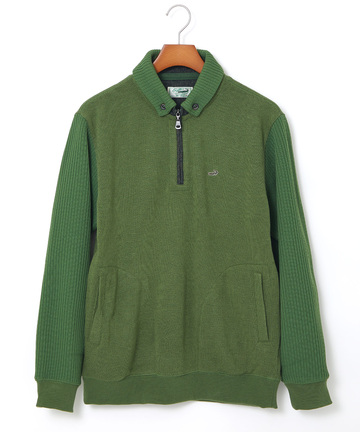 鹿の子 リブ 切り替え トレーナー【日本製生地】