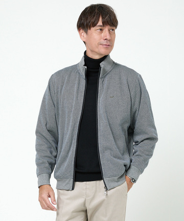 ヘリンボーン柄 フルジップ ブルゾン