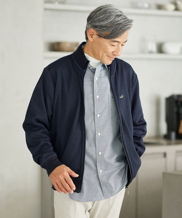 ヘリンボーン柄 フルジップ ブルゾン