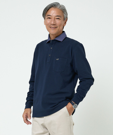 襟布帛 デザイン ポロシャツ
