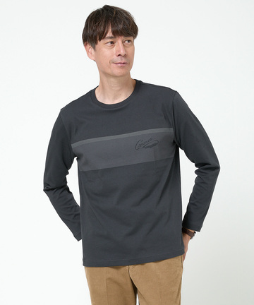 胸ライン デザイン 長袖Tシャツ