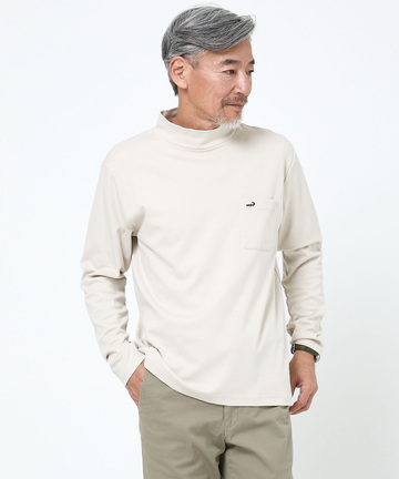 スムース素材 ハイネック カットソー