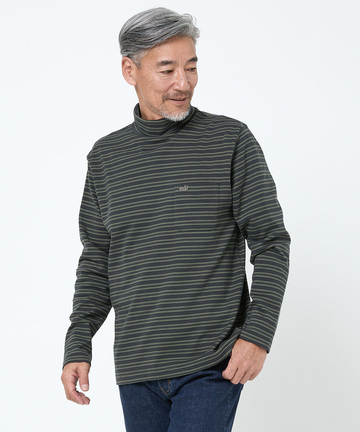 スムース素材 タートルネック カットソー