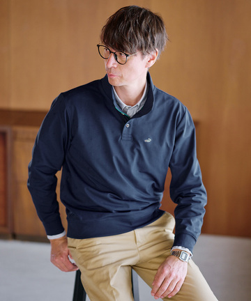 千鳥柄 ジャカード トレーナー