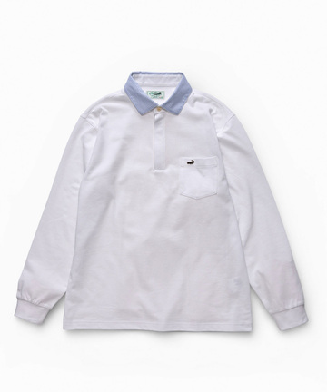 襟配色デザイン ジップ ポロシャツ