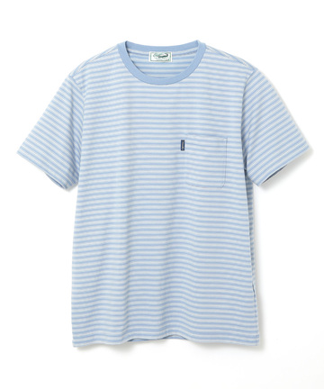 ボーダー クルーネック Tシャツ【接触冷感】【UV加工】