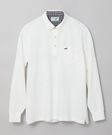 シアサッカー 格子柄 ポロシャツ