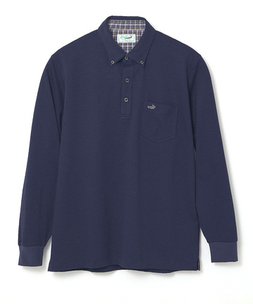 シアサッカー 格子柄 ポロシャツ