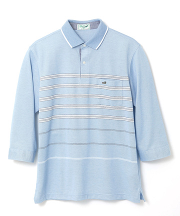 パネルボーダー 7分袖 ポロシャツ【吸汗速乾】