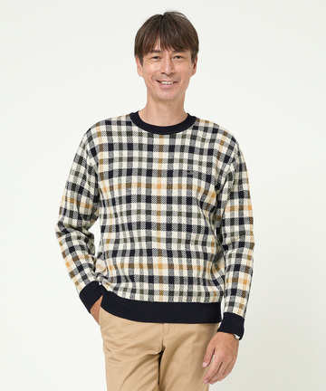 クロコダイルタータン クルーネック セーター