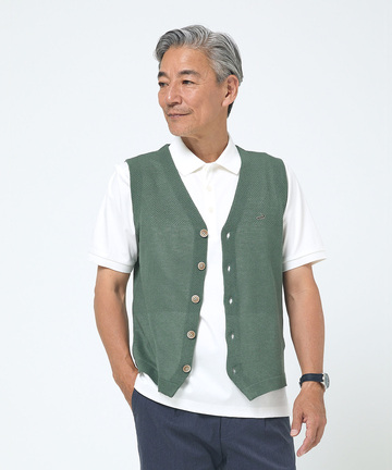 Vネック 前開き ベスト
