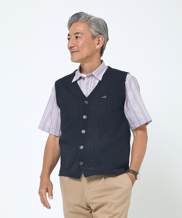 Vネック 前開き ベスト