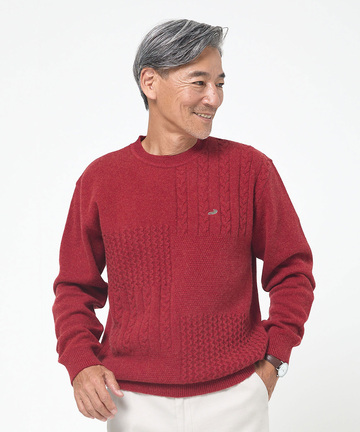 ラムウール マルチパターン ニット