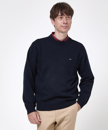 ウールブレンド ガンジー ニット【手洗いOK】