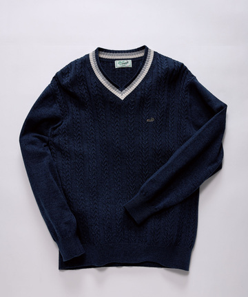 ケーブル柄 チルデン ニット【手洗いOK】