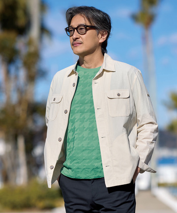 サッカー ストライプ柄 シャツアウター