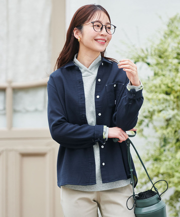 コットン 接結起毛 チェック ブラウス