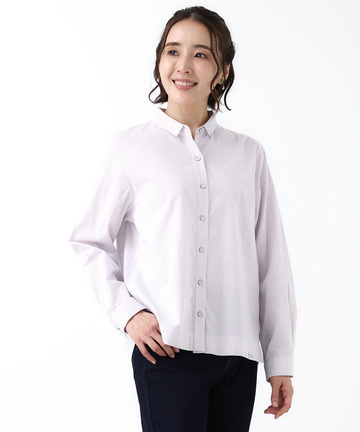 ストライプ柄 微起毛 ブラウス