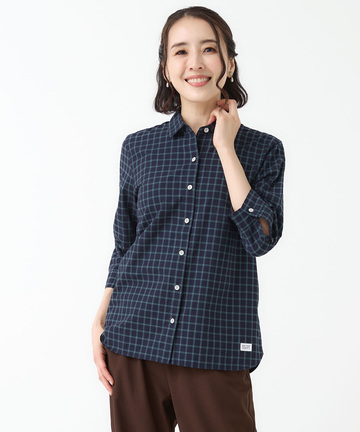 コットン デザイン 七分袖 シャツ