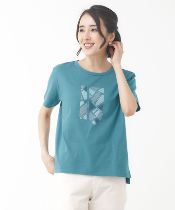 天竺 プリント 半袖Tシャツ