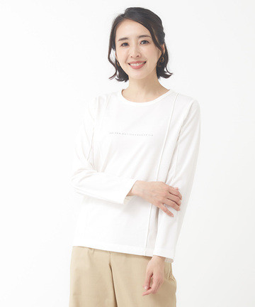 ピンタック クルーネック Tシャツ【接触冷感】